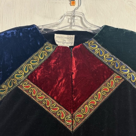 Vintage Kathleen Usherwood for Periphery Velvet Maxi Dress M USA Boho Glam - Picture 7 of 10